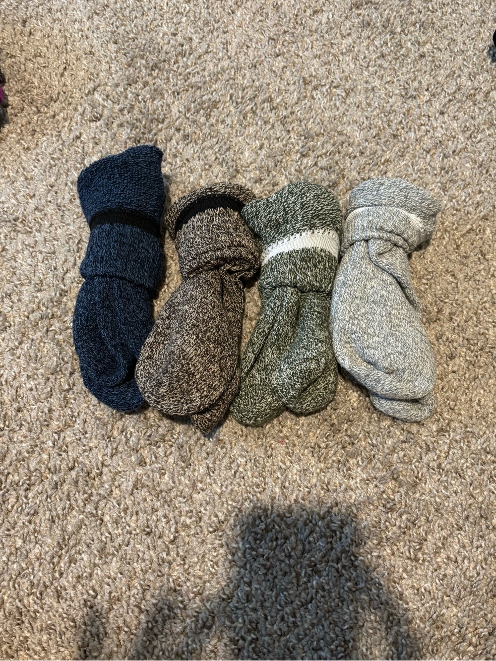 Cozy Men's Crew Socks - Blue, Brown, Green, Gray - Pack of 4